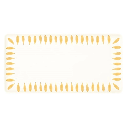 plateau 39,5x20 cm en cã©ramique peint ã  la main color mix yellow - pozzi milano spa