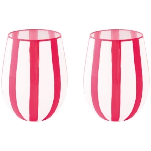 set 2 verres a' eau 500 ml en boite twist & match aquamarine-pink - pozzi milano spa