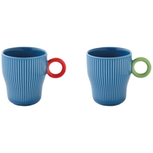 set 2 tasses en porc.30cl en c.b. twist & match blue - pozzi milano spa