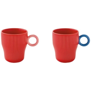 set 2 tasses ã€ cafã‰ en porc.90ml en c.b. twist & match red - pozzi milano spa