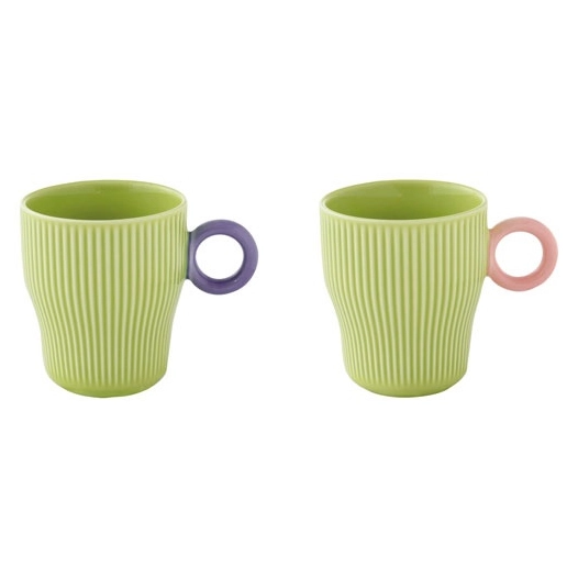 set 2 tasses ã€ cafã‰ en porc.90ml en c.b. twist & match green - pozzi milano spa