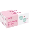 set 2 tasses ã€ cafã‰ en porc.90ml en c.b. twist & match aquamarine-pink - pozzi milano spa