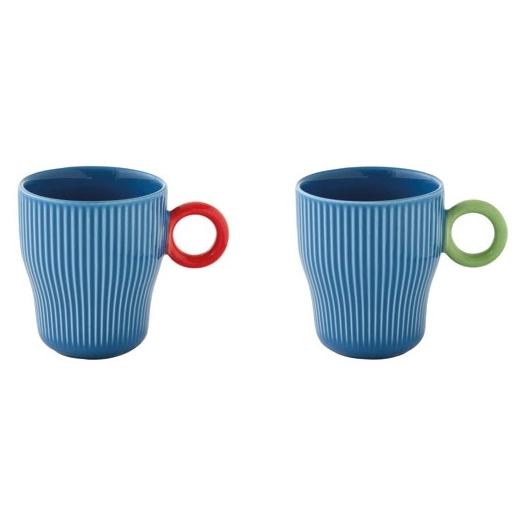 set 2 tasses ã€ cafã‰ en porc.90ml en c.b. twist & match blue - pozzi milano spa