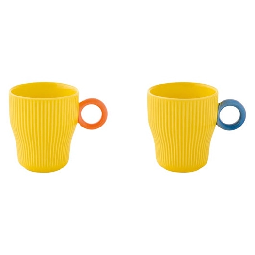 set 2 tasses ã€ cafã‰ en porc.90ml en c.b. twist & match yellow - pozzi milano spa