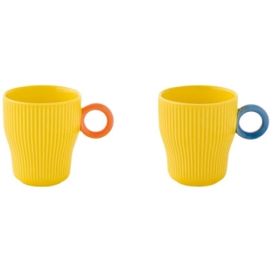 set 2 tasses en porc.30cl en c.b. twist & match yellow - pozzi milano spa
