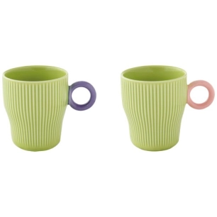 set 2 tasses en porc.30cl en c.b. twist & match green - pozzi milano spa