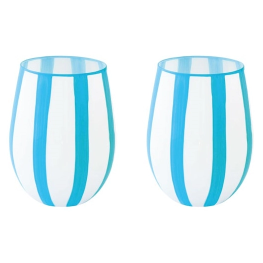 set 2 verres a' eau 500 ml en boite twist & match blue - pozzi milano spa