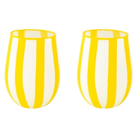 set 2 verres a' eau 500 ml en boite twist & match yellow - pozzi milano spa