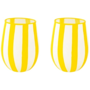 set 2 verres a' eau 500 ml en boite twist & match yellow - pozzi milano spa