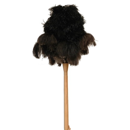 plumeau pro plumes d'autruche manche bois 64 cm - thomas