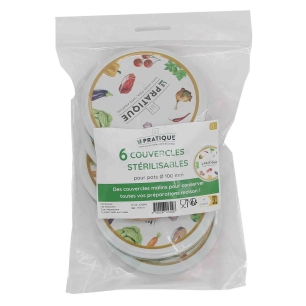 6 couvercles stérilisables pour bocaux ø100 mm - le pratique