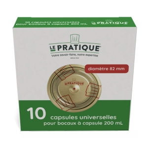 10 capsules universelles pour bocaux ø82 mm - le pratique