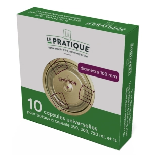 10 capsules universelles pour bocaux ø100 mm - le pratique