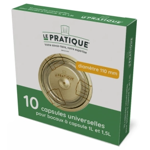 10 capsules universelles pour bocaux ø110 mm - le pratique