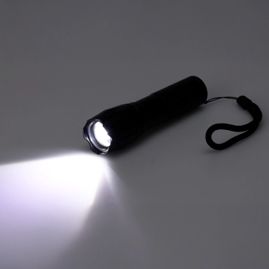 lampe de poche led en aluminium 12,5 cm, avec zoom, 3 x aaa (non inclus), noir, 125 x 30 x 30 mm