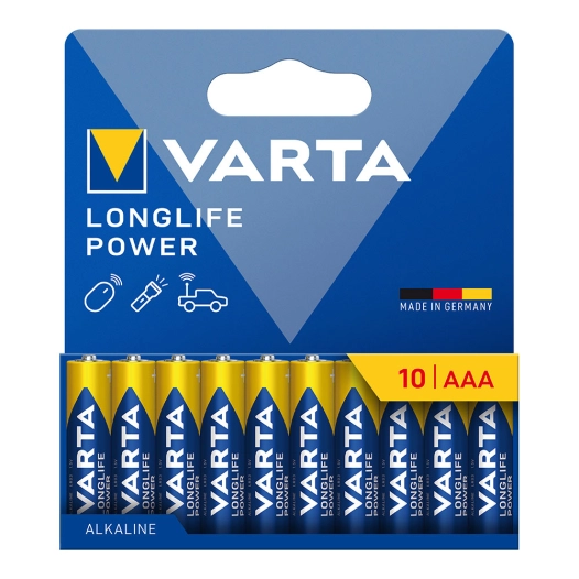 pile aaa alkalina longlife power - lr03 (carton blister 10 unités) ø10,5 x 44,5 mm