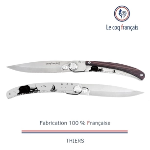 couteau de poche le coq original-charente atlantique-bois de vi - french touch arts ld