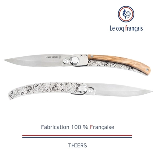 couteau de poche le coq original - chãªne - olivier - french touch arts ld