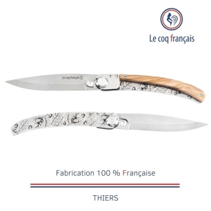 couteau de poche le coq original - chãªne - olivier - french touch arts ld