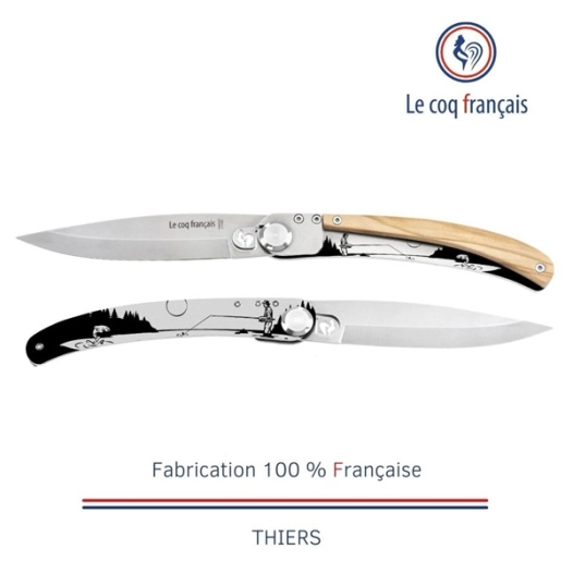 couteau de poche le coq original - riviã¨re - olivier - french touch arts ld