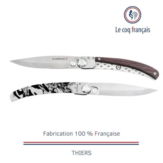 couteau de poche le coq original - napolã©on ier - bois de viole - french touch arts ld