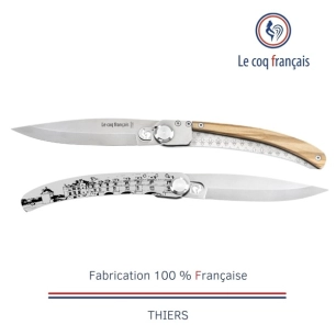 couteau de poche le coq original - chã¢teau de la loire - olivie - french touch arts ld