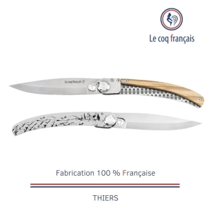 couteau de poche le coq original - provence - olivier - french touch arts ld