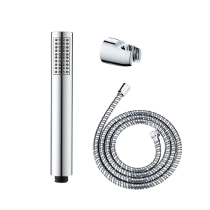 kit de douche basic, tête 5 fonctions + tuyau 150 cm + support réglable