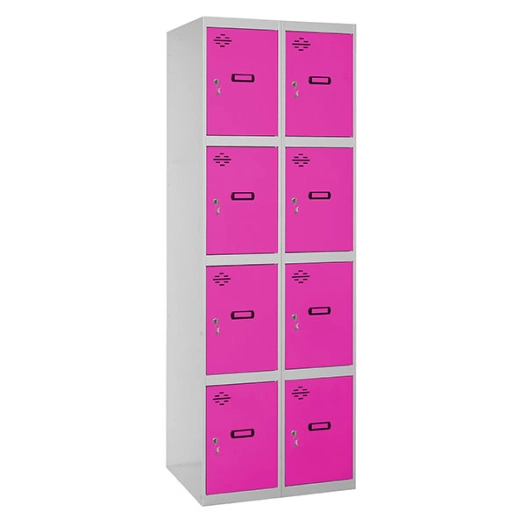 Casier-Armoire SIMONLOCKER DESM. 4 PORTES 2/8 300 (600) GR/RO GRIS/ROSE 1800x600x500 - SIMONRACK