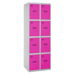 Casier-Armoire SIMONLOCKER DESM. 4 PORTES 2/8 300 (600) GR/RO GRIS/ROSE 1800x600x500 - SIMONRACK
