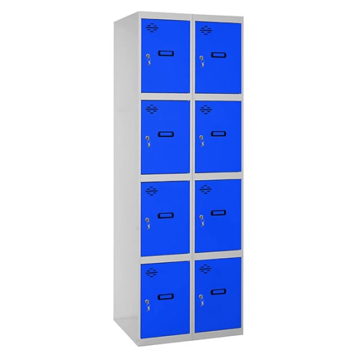 Casier-Armoire SIMONLOCKER DESM. 4 PORTES 2/8 300 (600) GR/BL GRIS/BLEU 1800x600x500 - SIMONRACK
