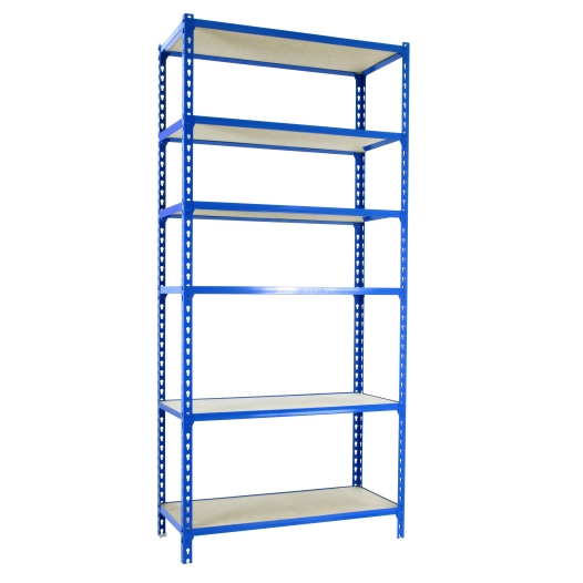 Etagère légère sans vis MADERCLICK SUPERPLUS 6/400 BLEU/BOIS BLEU/BOIS 2500x1100x400 - SIMONRACK