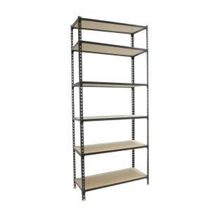 Etagère légère sans vis MADERCLICK SUPERPLUS 6/400 ANTRACITE/BOIS ANTRACITE/BOIS 2500x1100x400 - SIMONRACK