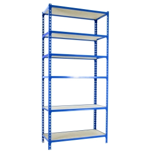 Etagère légère sans vis MADERCLICK SUPERPLUS 6/500 BLEU/BOIS BLEU/BOIS 2500x1100x500 - SIMONRACK
