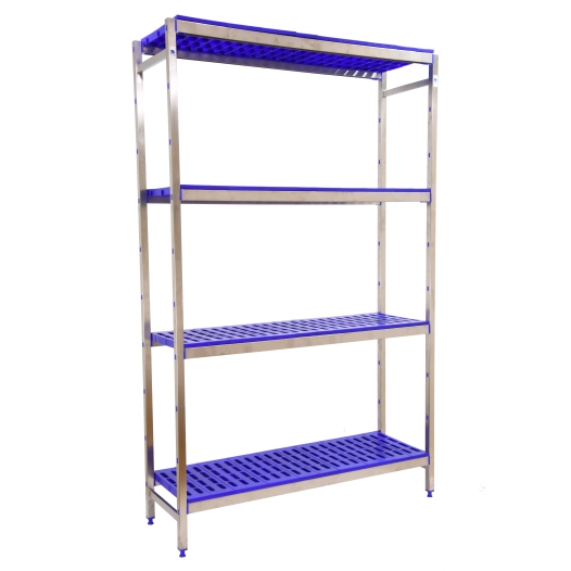 Etagère sans vis SIMONINOX INITIAL 4PP/1600x1260x500 A.INOX/BLEU 1600x1260x500 - SIMONRACK