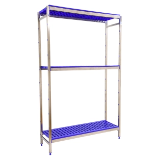 Etagère sans vis SIMONINOX INITIAL 3PP/2000x1660x400 A.INOX/BLEU 2000x1660x400 - SIMONRACK