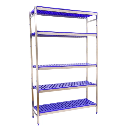 Etagère sans vis SIMONINOX INITIAL 5PP/2000x860x400 A.INOX/BLEU 2000x860x400 - SIMONRACK