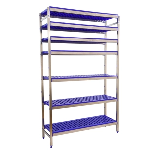 Etagère sans vis SIMONINOX INITIAL 7PP/2000x1260x500 A.INOX/BLEU 2000x1260x500 - SIMONRACK