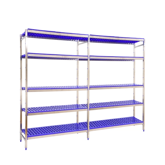 Etagère sans vis SIMONINOX INITIAL 5PP/2000x2490x500 A.INOX/BLEU 2000x2490x500 - SIMONRACK