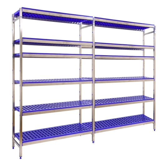 Etagère sans vis SIMONINOX INITIAL 6PP/2000x3290x400 A.INOX/BLEU 2000x3290x400 - SIMONRACK