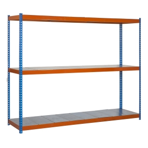 Etagère sans vis ECOFORTE 1204-3 METAL BLEU/ORANG/GALVA BLEU/ORANGE/GALVA 2000x1200x450 - SIMONRACK
