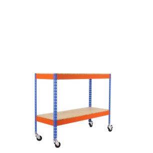 Etagère sans vis ECOFORTE MOB. 1206-2 CHIPBOARD 900 BLEU/ORANG/BOIS BLEU/ORANGE/BOIS 975x1200x600 - SIMONRACK