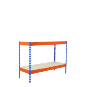 Etagère sans vis ECOFORTE 1206-2 CHIPBOARD 900 BLEU/ORANG/BOIS BLEU/ORANGE/BOIS 900x1200x600 - SIMONRACK