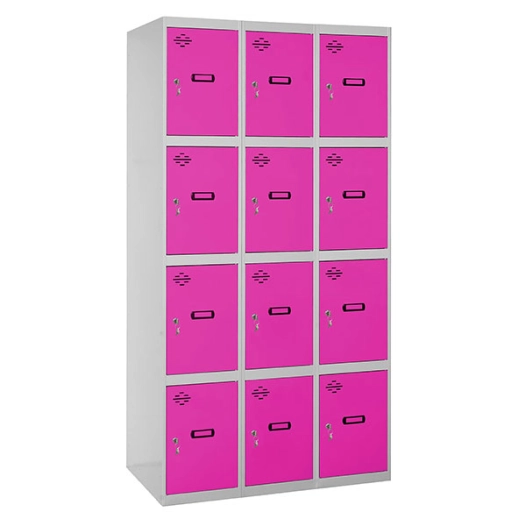 Casier-Armoire SIMONLOCKER DESM. 4 PORTES 3/12 300 (900) GR/RO GRIS/ROSE 1800x900x500 - SIMONRACK
