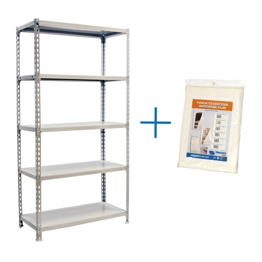 Etagère légère sans vis SIMONCLICK 5/400 BLANC/BLANC + HOUSSE BLANC 1800x900x400 - SIMONRACK