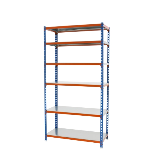 Etagère légère sans vis SIMONCLICK PLUS 6/300 BLEU/ORANG/GALVA BLEU/ORANGE/GALVA 2500x1000x300 - SIMONRACK