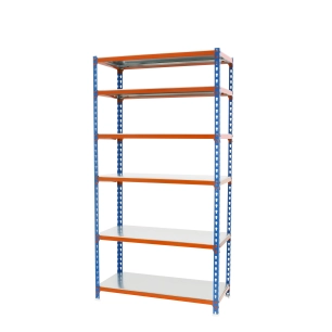 Etagère légère sans vis SIMONCLICK SUPERPLUS 6/400 BLEU/ORANG/GAL BLEU/ORANGE/GALVA 2500x1100x400 - SIMONRACK