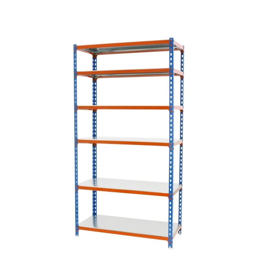 Etagère légère sans vis SIMONCLICK MEGAPLUS 6/400 2500 BLEU/ORANG/GAL BLEU/ORANGE/GALVA 2500x1200x400 - SIMONRACK