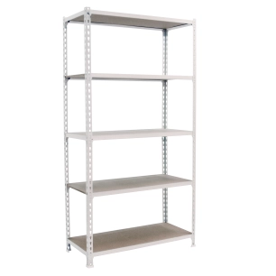 Etagère légère sans vis MADERCLICK PLUS 5/500 BLANC/BOIS + HOUSSE BLANC/BOIS 2000x1000x500 - SIMONRACK