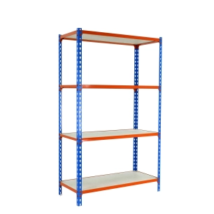 Etagère légère sans vis MADERCLICK SUPERPLUS 4/500 1500 BLEU/ORANG/BOIS BLEU/ORANGE/BOIS 1500x1100x500 - SIMONRACK